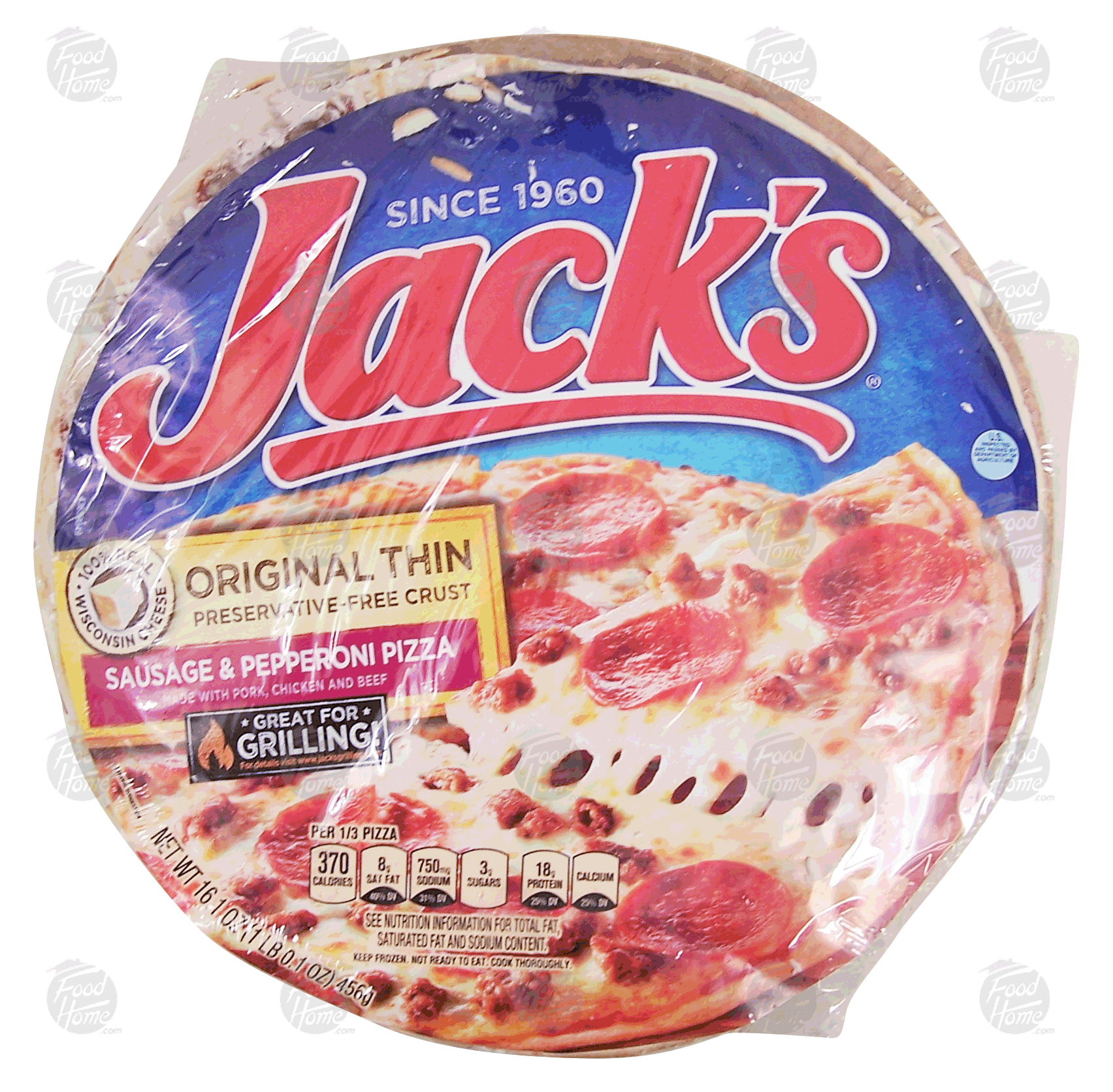 Jack's Original Thin sausage & pepperoni pizza Full-Size Picture